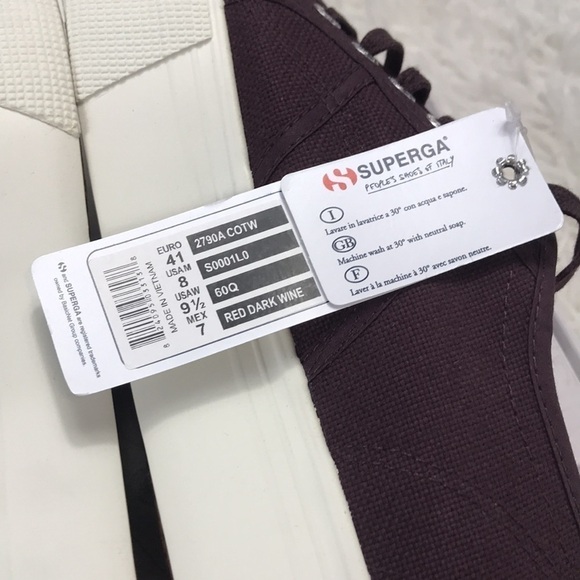 NIB Superga Red Dark Wine Platform Sneakers - Picture 5 of 8